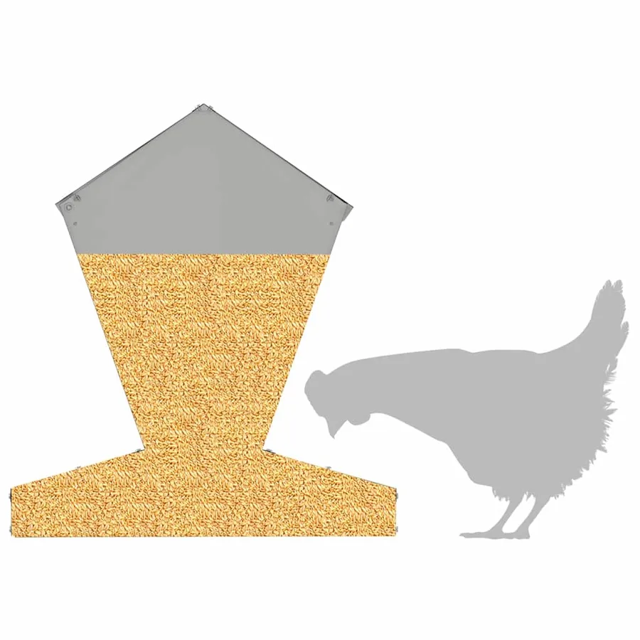 Mangeoire pour poules Argent 40 x 40 x 45 cm Acier galvanisé - 10