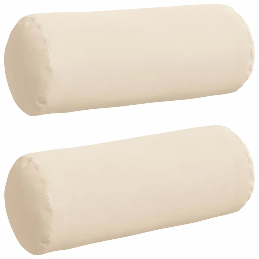 Coussins d'accent 2 pcs Beige Ø 15 x 40 cm Tissu en microfibre - 2