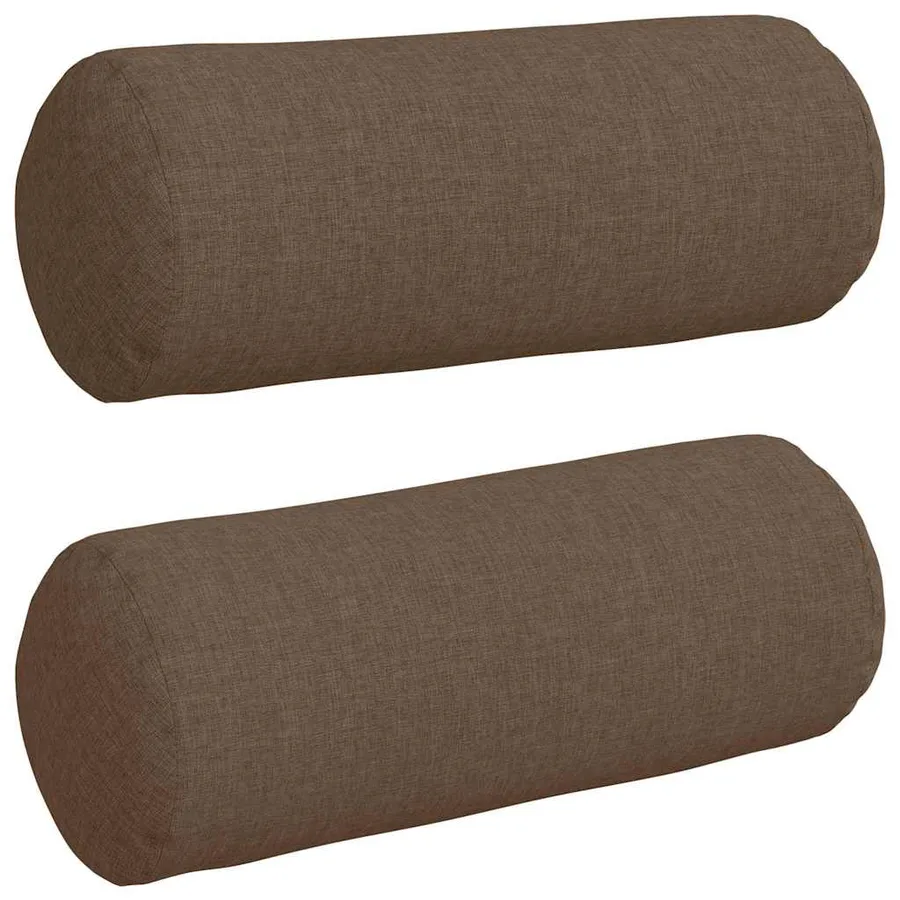 Coussins d'accent 2 pcs Marron Ø 15 x 40 cm tissu - 2