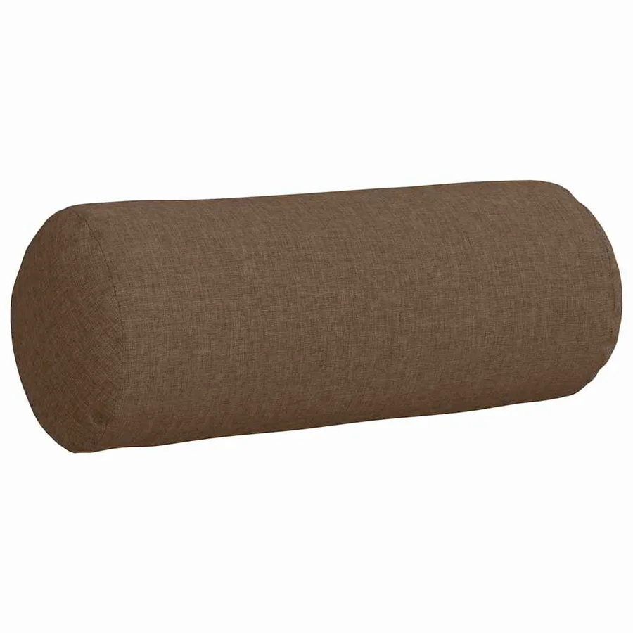 Coussins d'accent 2 pcs Marron Ø 15 x 40 cm tissu - 5