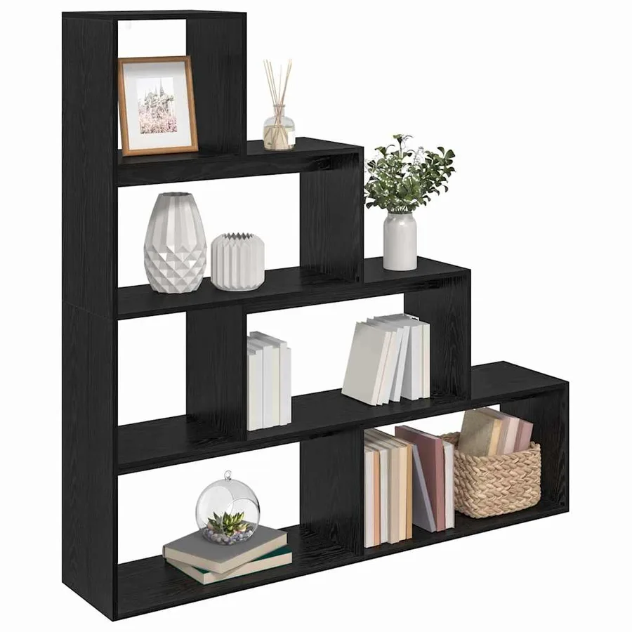 Cloison Bibliothèque Chêne noir 143,5 x 29 x 143,5 cm - 3