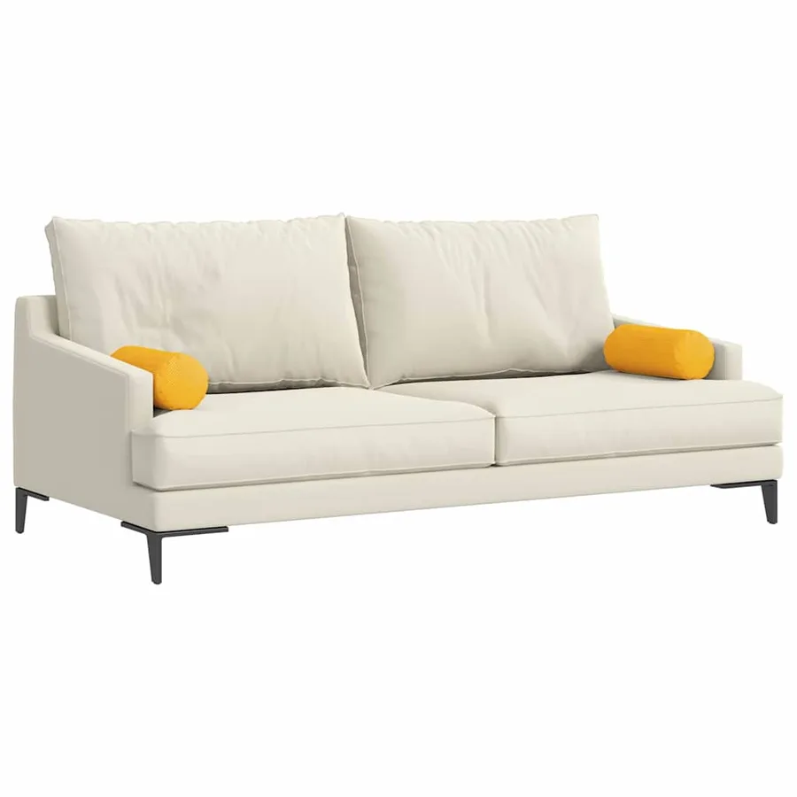 Coussins d'accent 2 pcs Jaune clair Ø 15 x 40 cm - 3