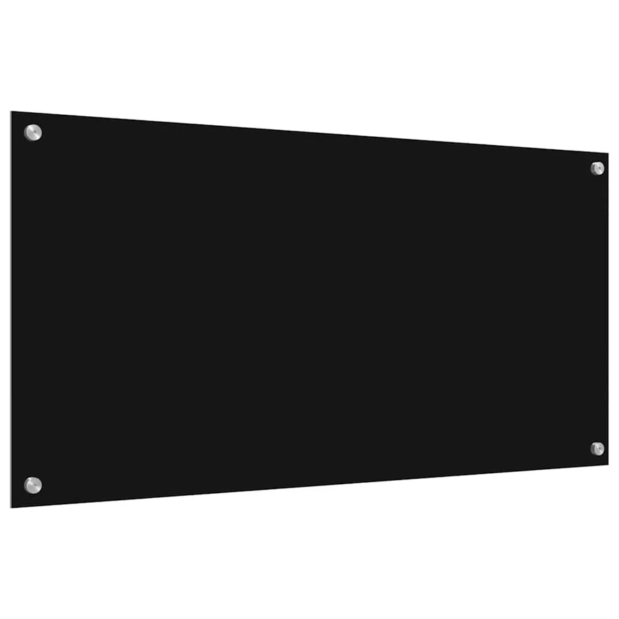 Crédence de cuisine 2 pcs Noir 100 x 50 cm verre trempé - 6