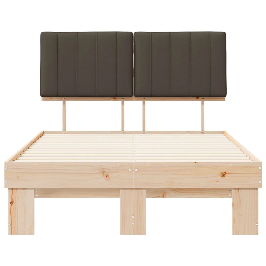 Cadre de lit avec tête de lit rembourrée Taupe 120 x 190 cm - 5