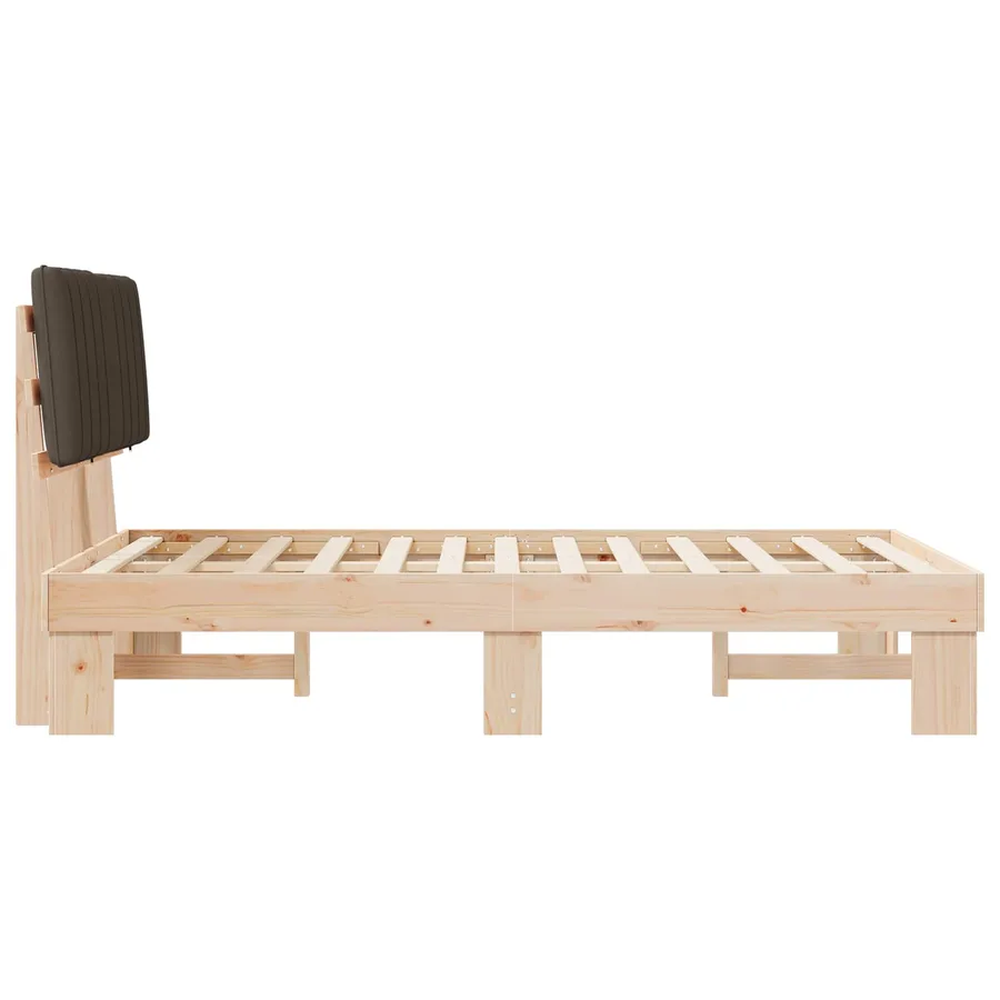 Cadre de lit avec tête de lit rembourrée Taupe 120 x 190 cm - 6