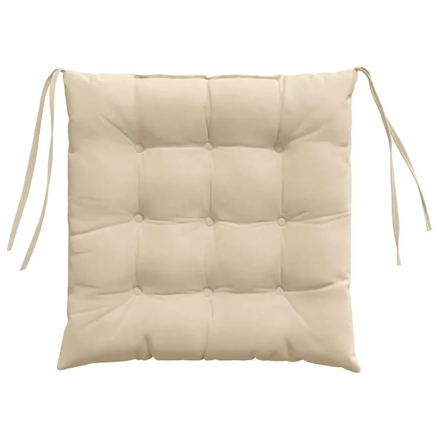 Coussins de siège 4 pcs Crème 40 x 40 x 6 cm Microfibre - 7
