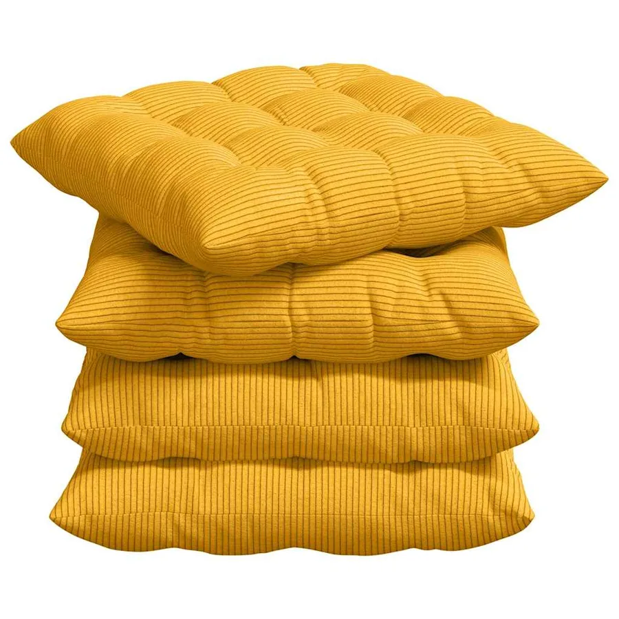 Coussins de siège 4 pcs Jaune clair 40 x 40 x 6 cm - 2