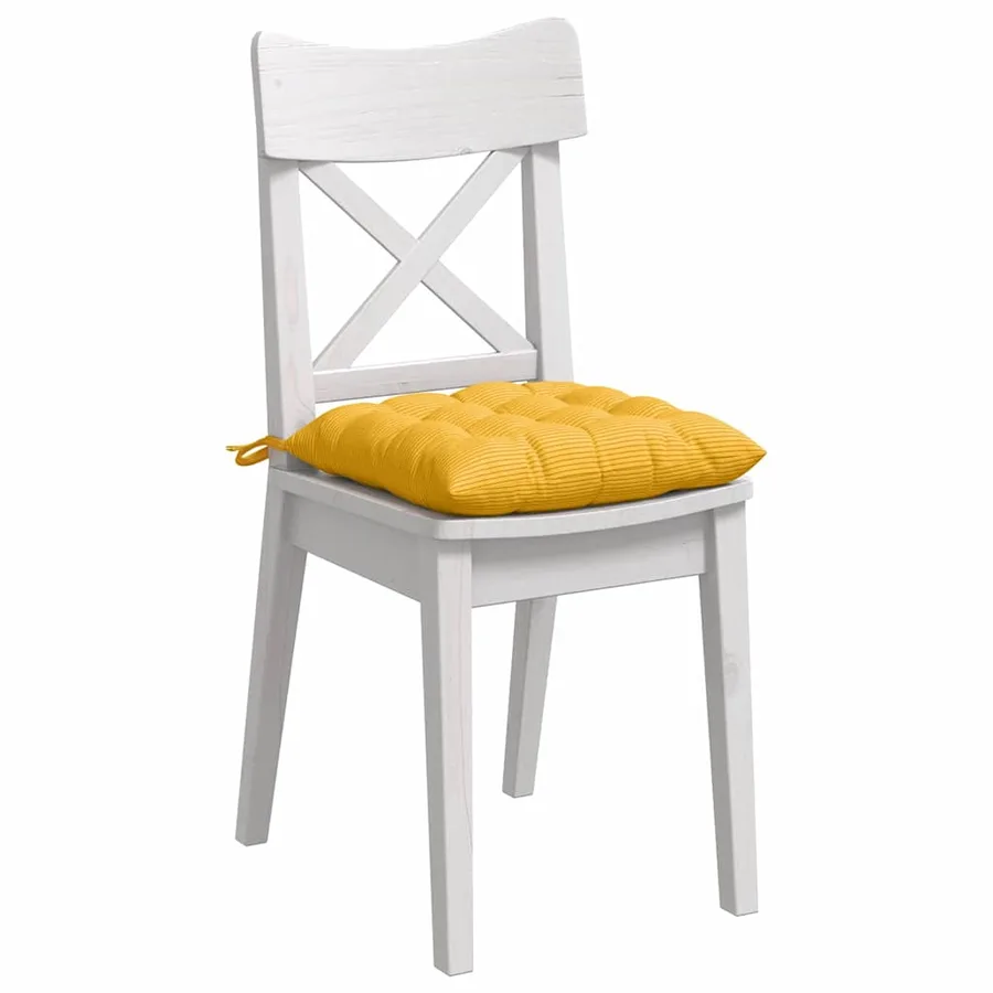 Coussins de siège 4 pcs Jaune clair 40 x 40 x 6 cm - 3