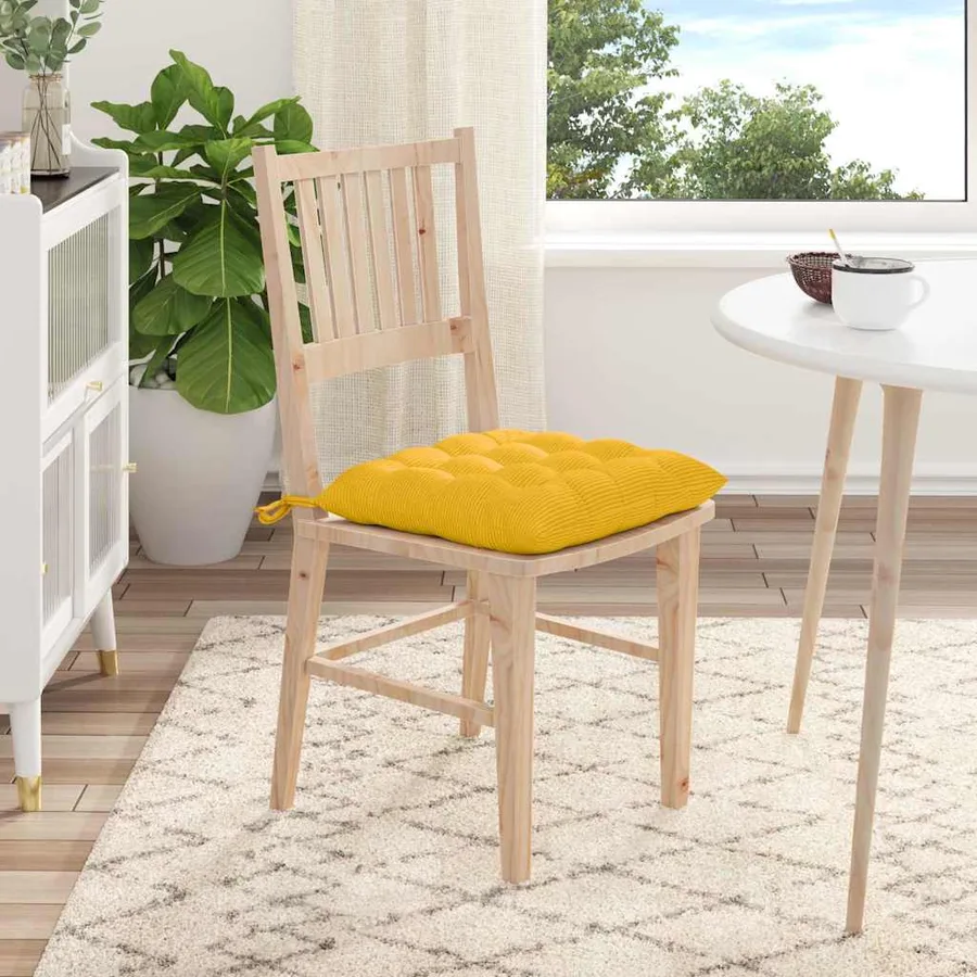 Coussins de siège 4 pcs Jaune clair 40 x 40 x 6 cm - 4