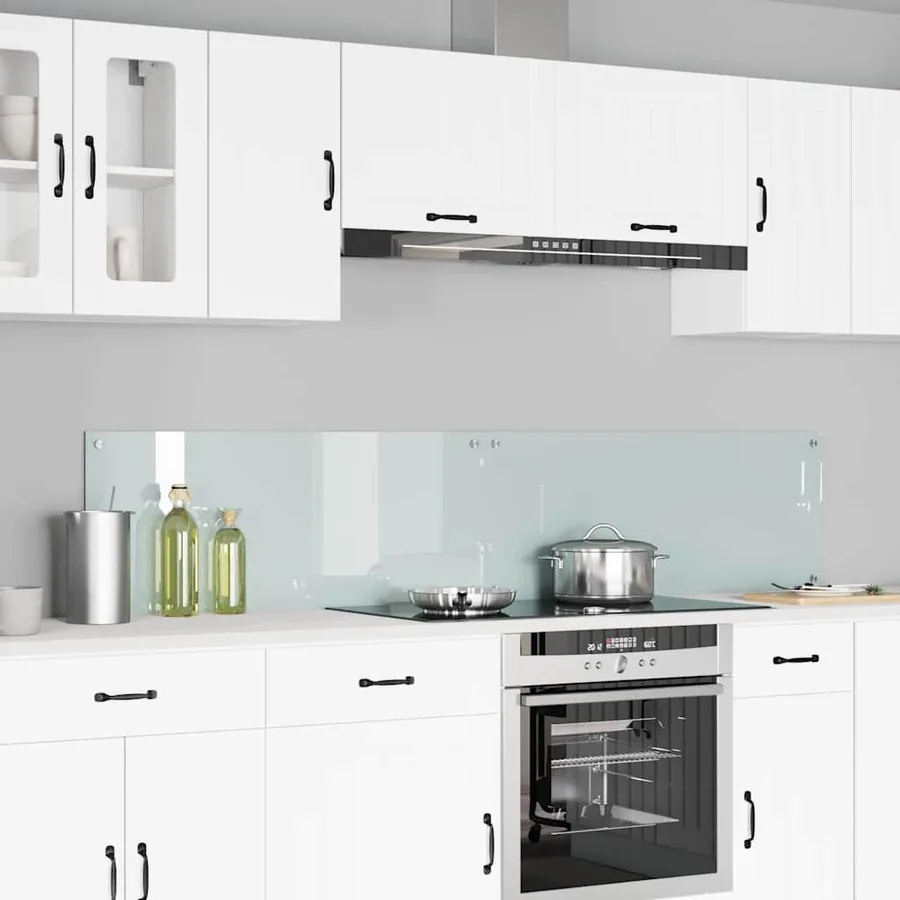 Crédence de cuisine 2 pcs Blanc 100 x 40 cm verre trempé