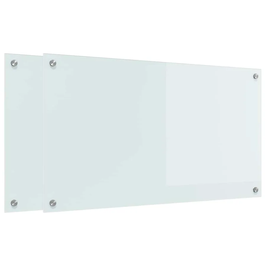 Crédence de cuisine 2 pcs Blanc 90 x 50 cm verre trempé - 2