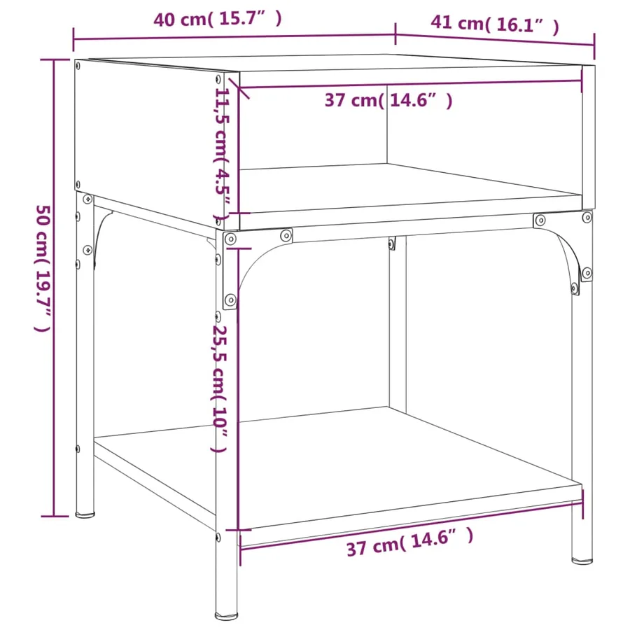 Table de chevet chêne sonoma 40x41x50 cm bois d'ingénierie - 9
