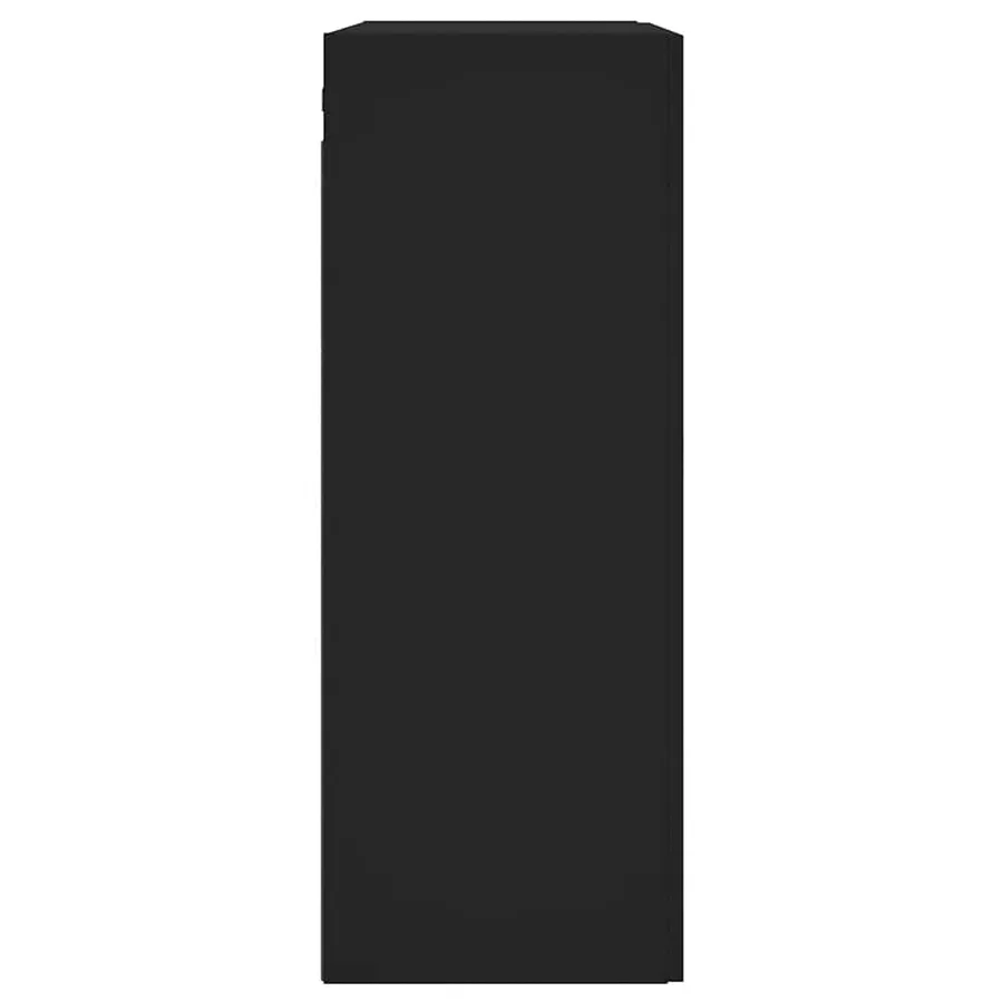 Armoires murales 2 pcs noir bois d'ingénierie - 7