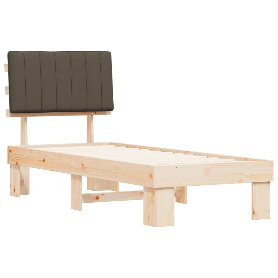 Cadre de lit avec tête de lit rembourrée Taupe 75 x 190 cm - 4