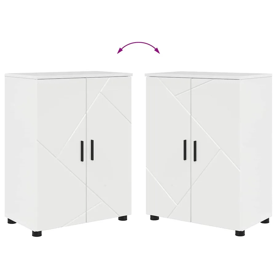 Ensemble de mobilier de salle de bain 4 pcs Blanc brillant - 12