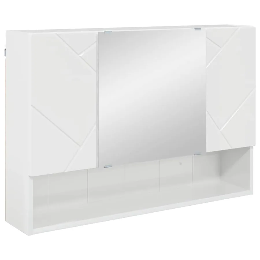 Ensemble de mobilier de salle de bain 4 pcs Blanc brillant - 6