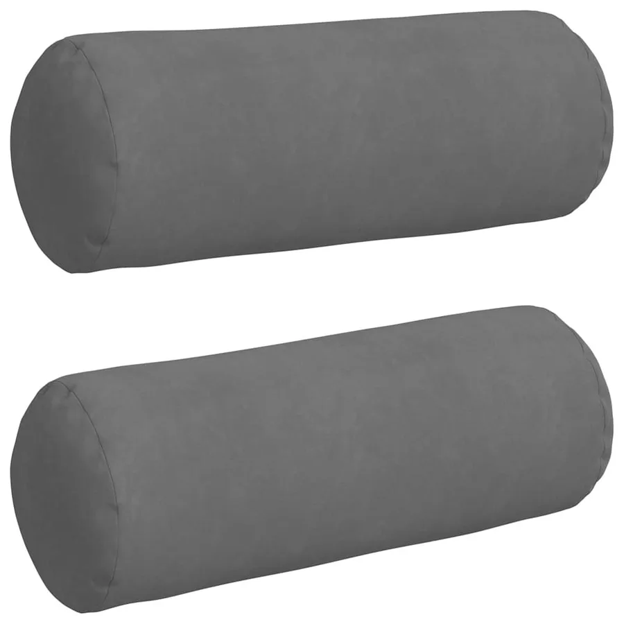 Coussins d'accent 2 pcs Gris foncé Ø 25 x 70 cm - 2