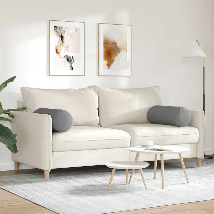 Coussins d'accent 2 pcs Gris foncé Ø 25 x 70 cm - 4