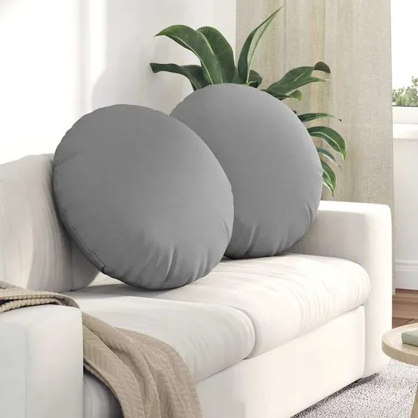 Coussins de siège 2 pcs Gris nuage Ø60 x 21 cm tissu