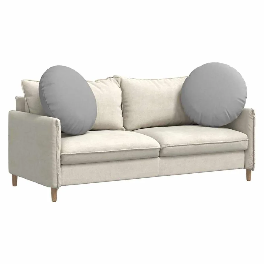 Coussins de siège 2 pcs Gris nuage Ø60 x 21 cm tissu - 3