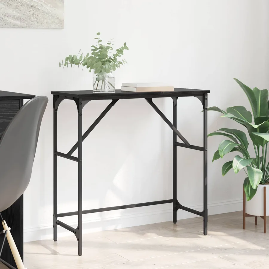 Table console Chêne noir 75 x 32 x 75 cm Bois d'ingénierie