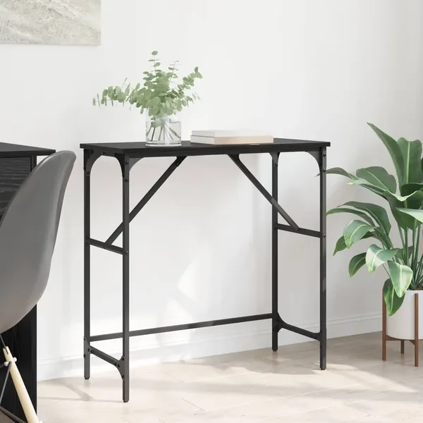 Table console Chêne noir 75 x 32 x 75 cm Bois d'ingénierie