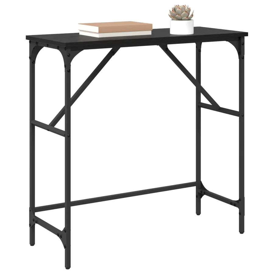 Table console Chêne noir 75 x 32 x 75 cm Bois d'ingénierie - 3