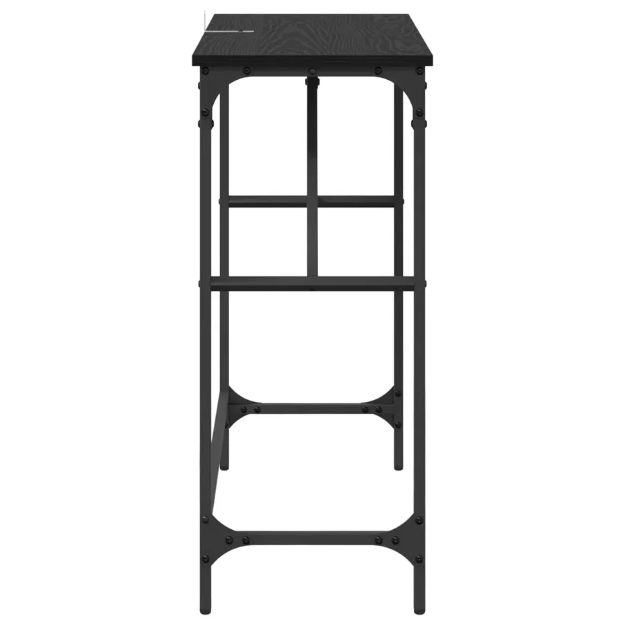 Table console Chêne noir 75 x 32 x 75 cm Bois d'ingénierie - 6
