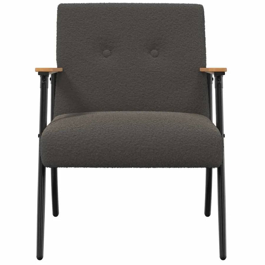 fauteuil Gris foncé Tissu ressemblant à de la laine bouclée - 4