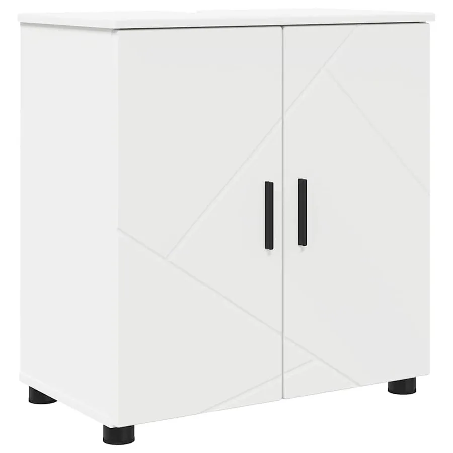 Ensemble de mobilier de salle de bain Montage mural 2 pcs Blanc - 5
