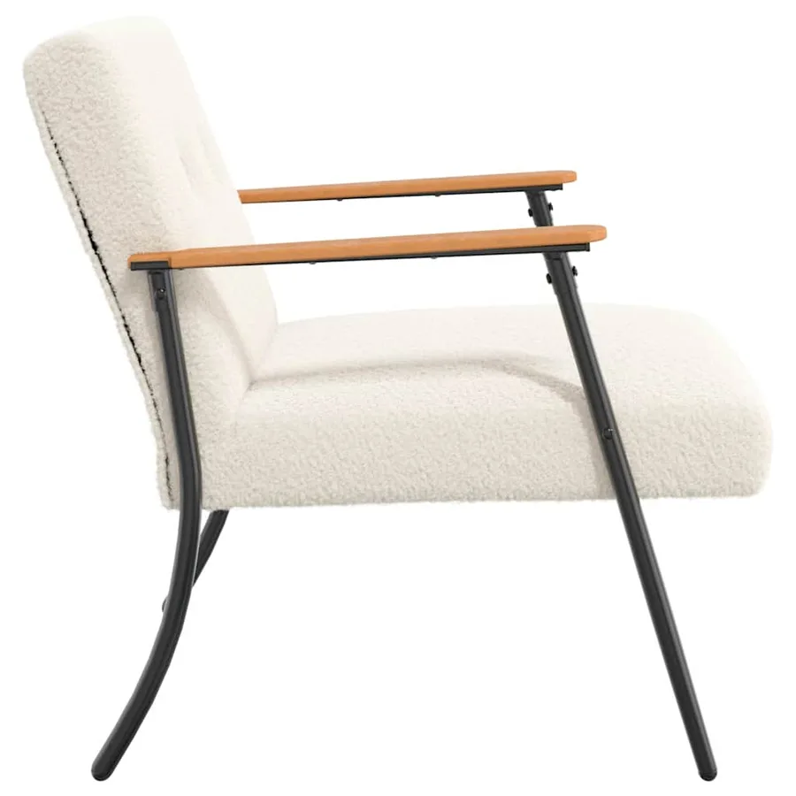 fauteuil Crème Tissu ressemblant à de la laine bouclée - 5