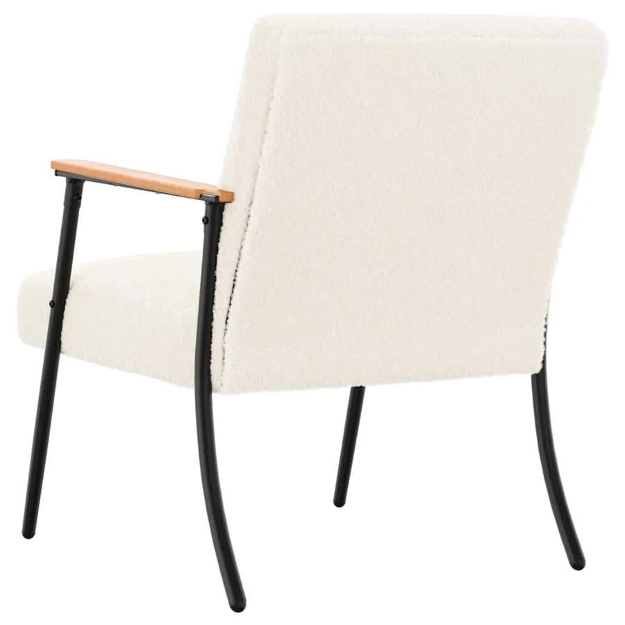 fauteuil Crème Tissu ressemblant à de la laine bouclée - 6