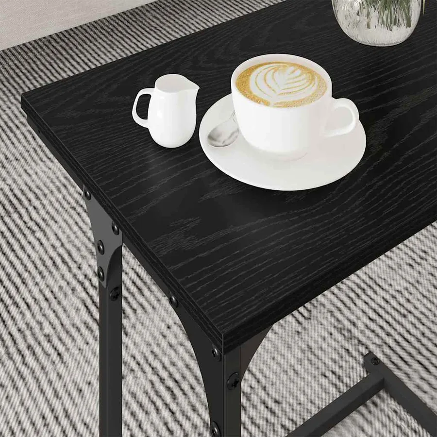 Table basse gigogne 3 pcs Chêne noir Bois d'ingénierie - 4