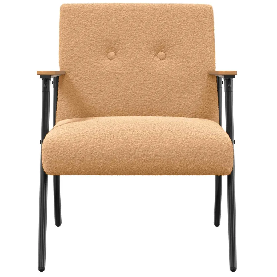 fauteuil Beige Tissu ressemblant à de la laine bouclée - 3