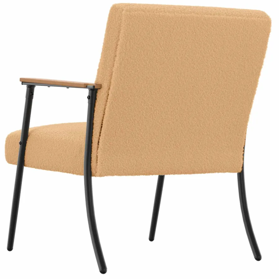 fauteuil Beige Tissu ressemblant à de la laine bouclée - 5