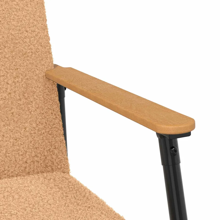 fauteuil Beige Tissu ressemblant à de la laine bouclée - 7