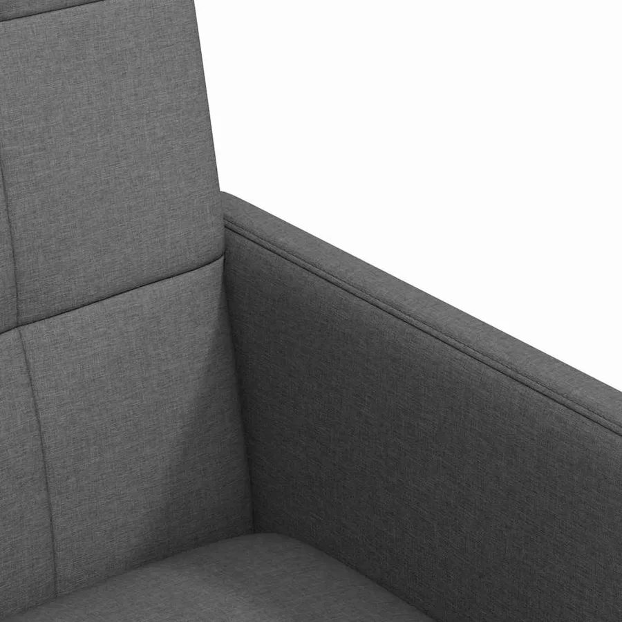 Chaises de Salle à Manger avec Roues 2 pcs Gris foncé tissu - 7