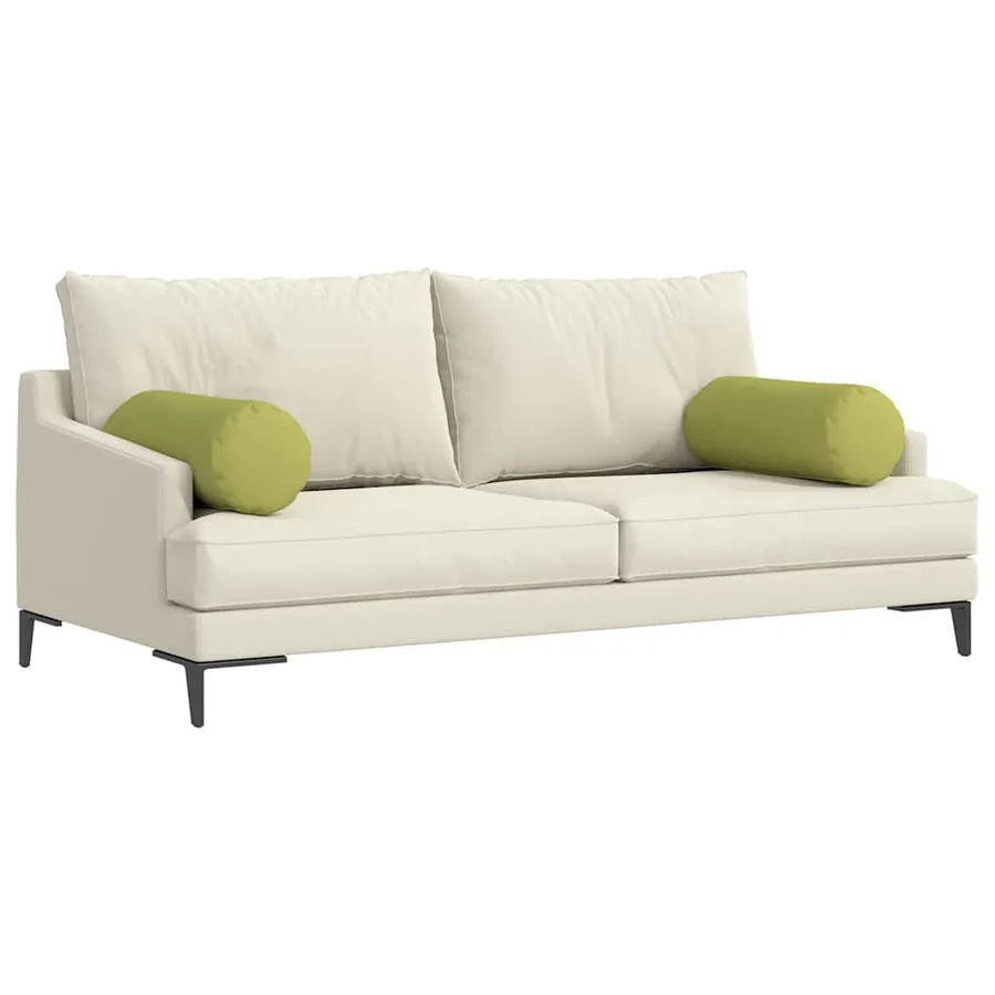 Coussins d'accent 2 pcs Vert clair Ø 25 x 70 cm tissu - 3