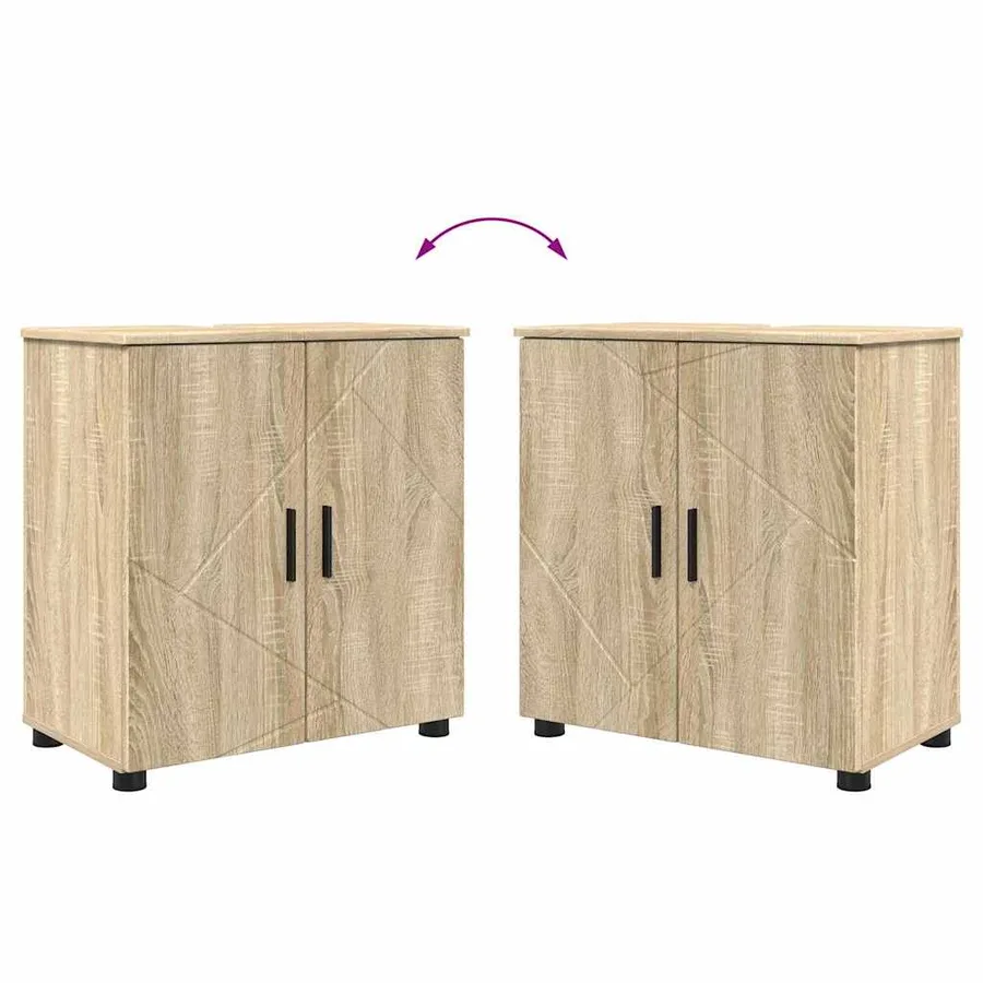 Ensemble de mobilier de salle de bain 4 pcs Chêne Sonoma - 12