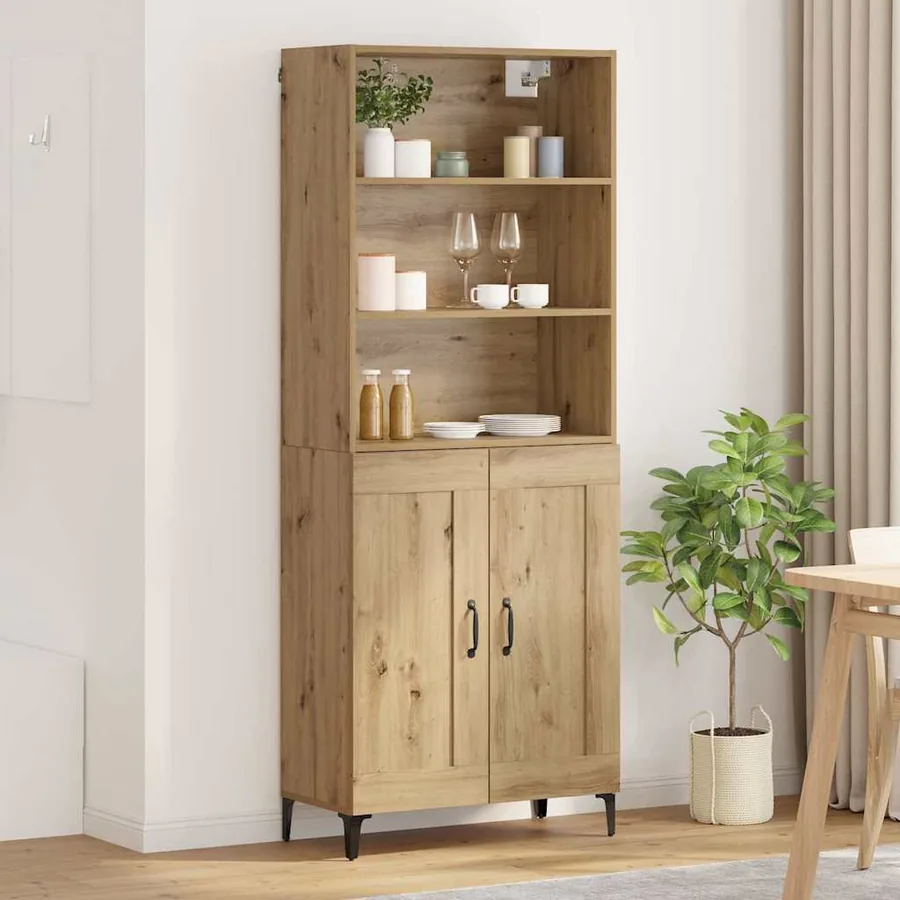 Haut Armoire 2 pcs chêne artisanal 69,5 x 34 x 180 cm