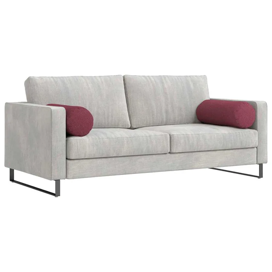 Coussins d'accent 2 pcs Bordeaux Ø 25 x 70 cm tissu - 3