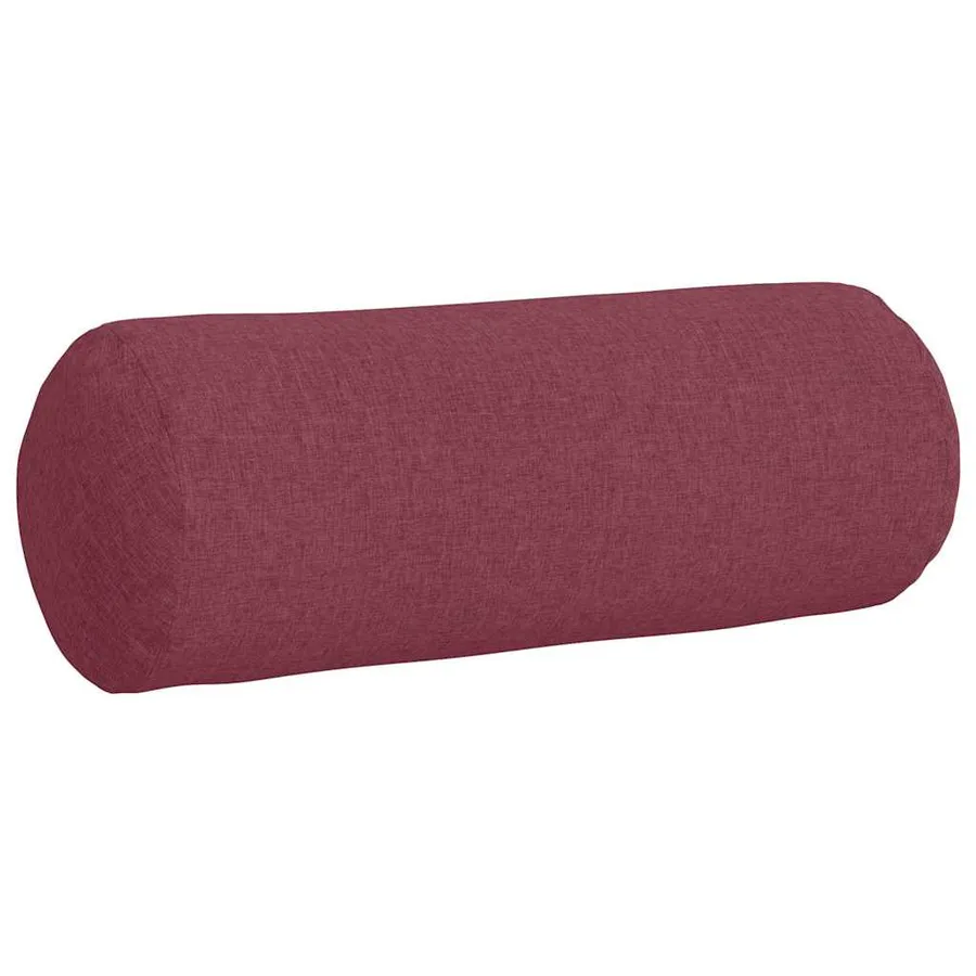 Coussins d'accent 2 pcs Bordeaux Ø 25 x 70 cm tissu - 5