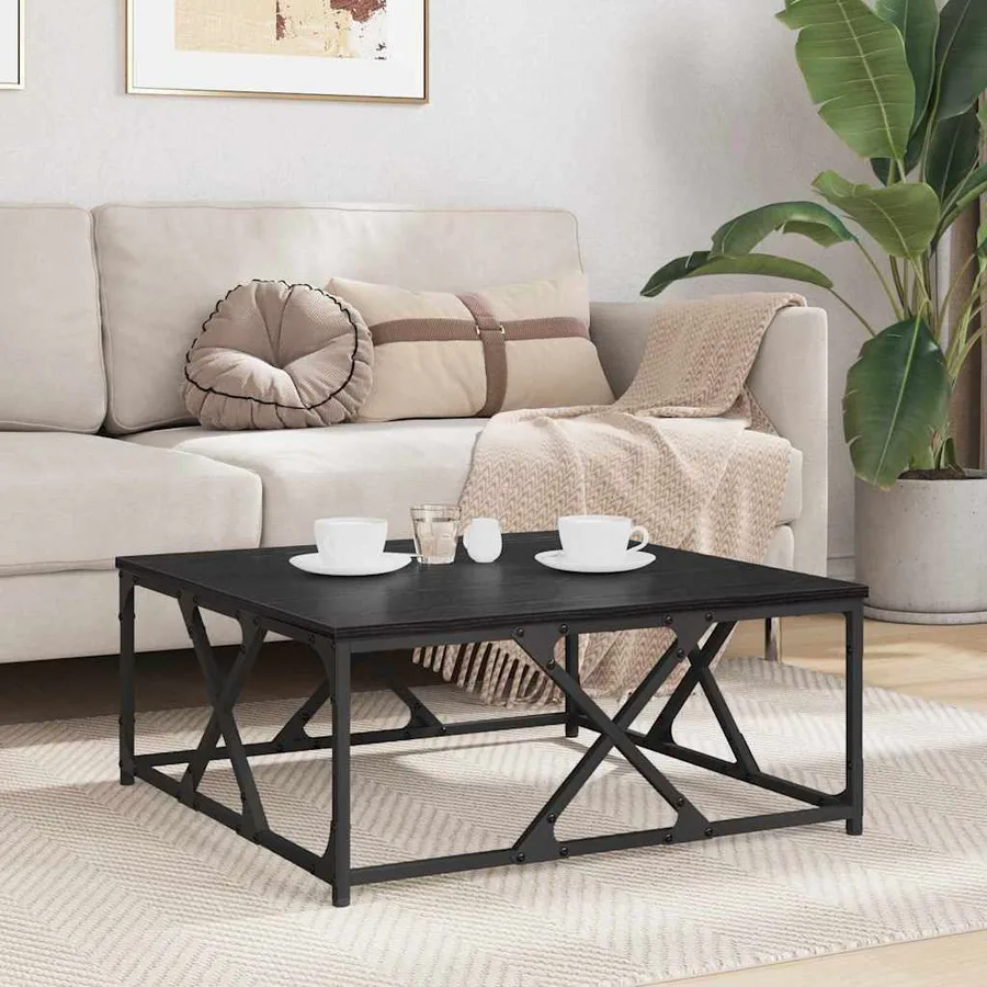 Table basse Chêne noir 70 x 70 x 30 cm Bois d'ingénierie - 4