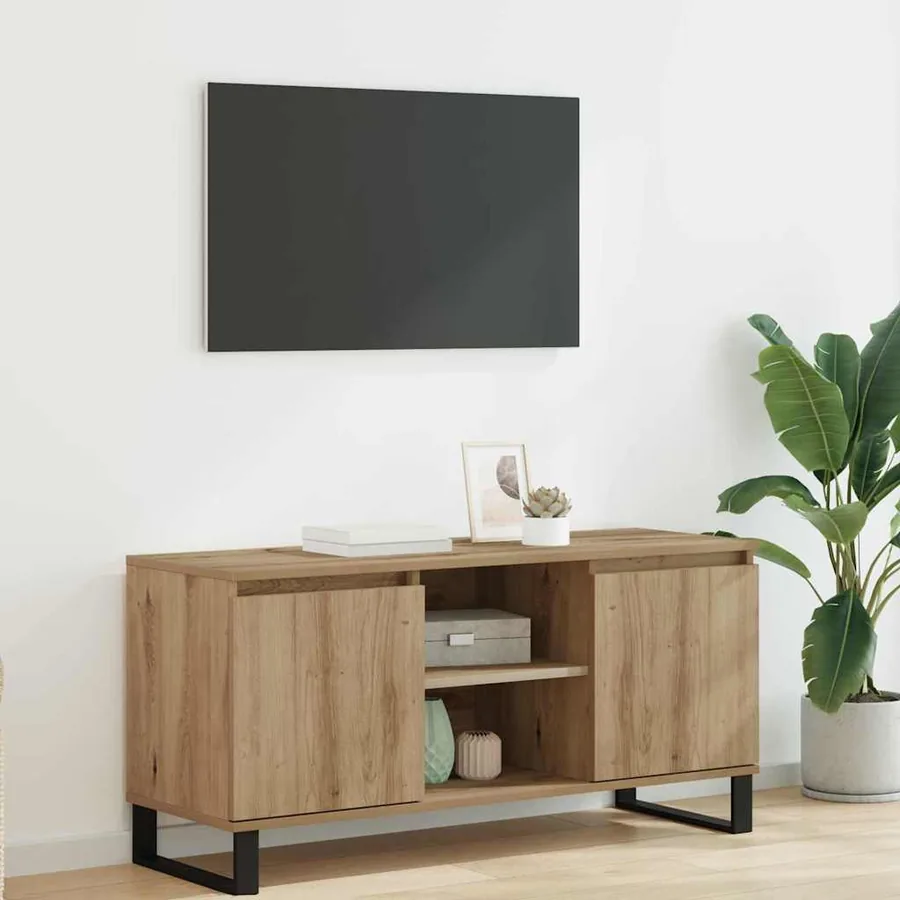 Meuble TV 104 x 35 x 50 cm Chêne artisanal Bois d'ingénierie