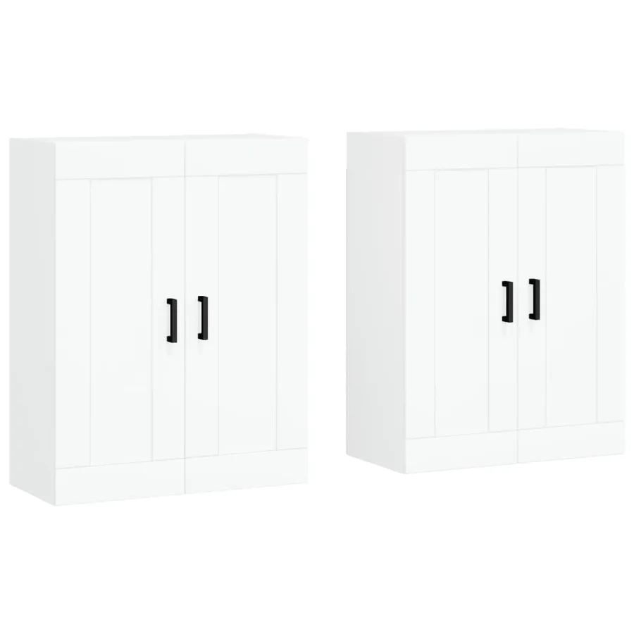 Armoires murales 2 pcs blanc bois d'ingénierie - 2