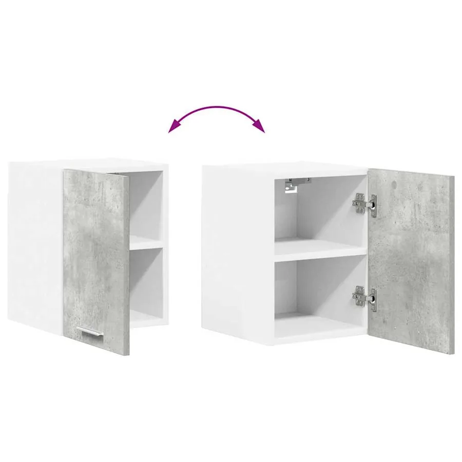 Armoire suspendue 2 pcs Gris béton et Blanc 30 x 31 x 40 cm - 11
