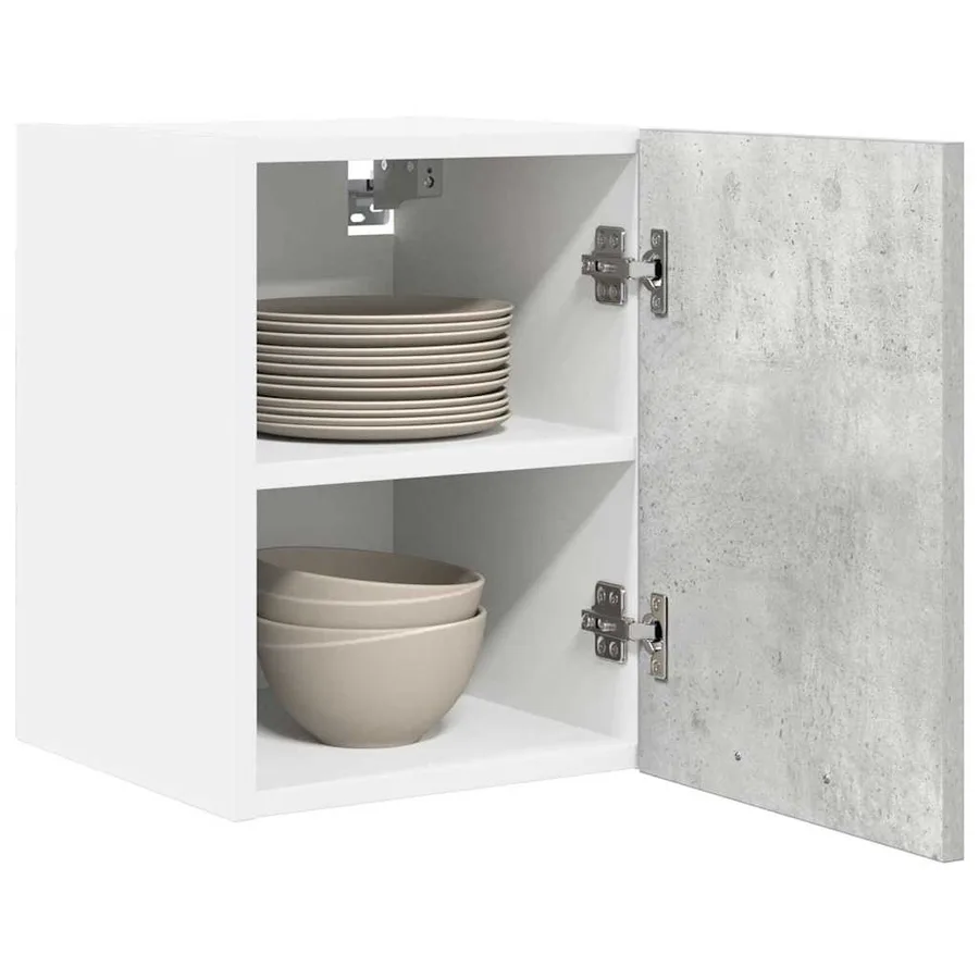 Armoire suspendue 2 pcs Gris béton et Blanc 30 x 31 x 40 cm - 3