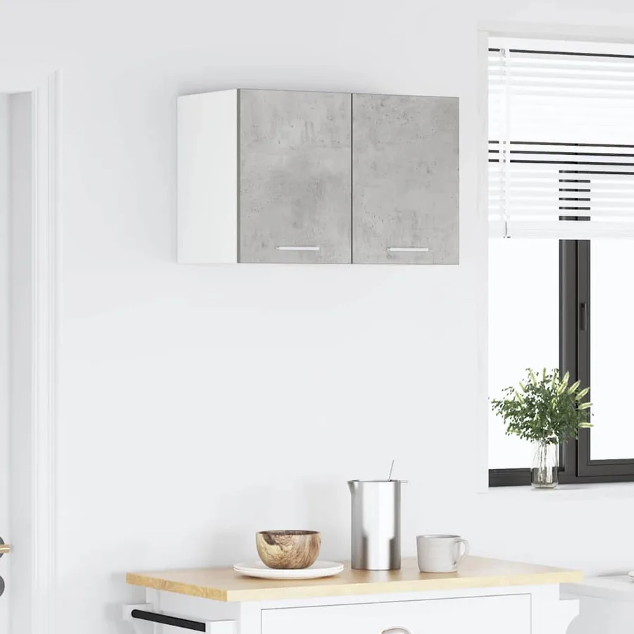 Armoire suspendue 2 pcs Gris béton et Blanc 30 x 31 x 40 cm - 4