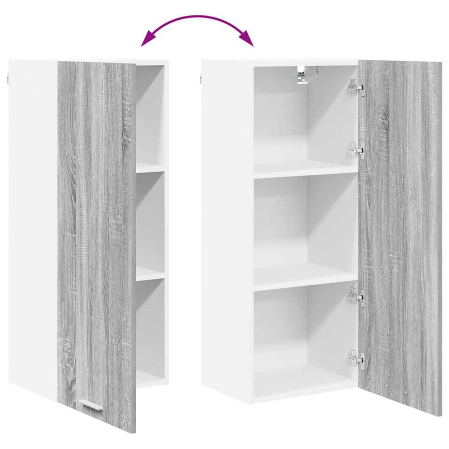 Armoire suspendue avec porte Riga Gris Sonoma 40 x 31 x 100 cm - 11