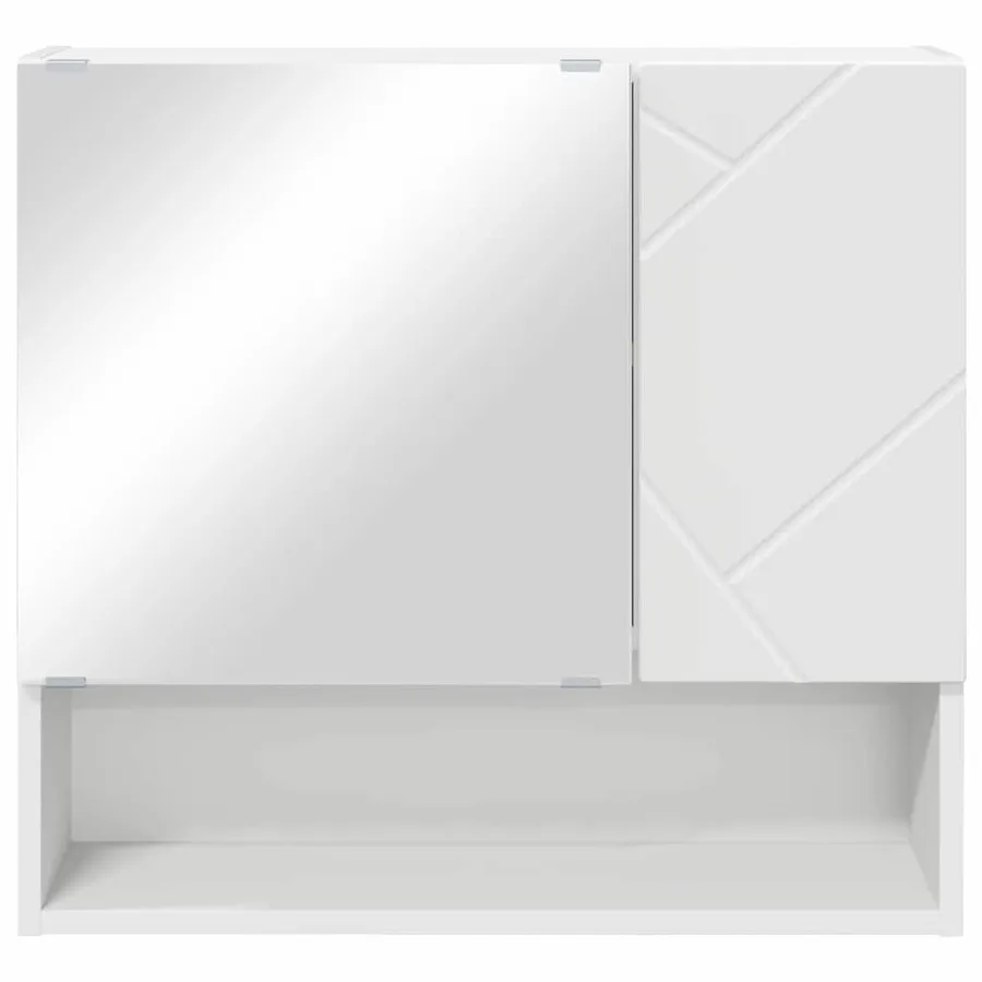 Armoire Miroir Blanc 59 x 17 x 55 cm Bois d'ingénierie - 6